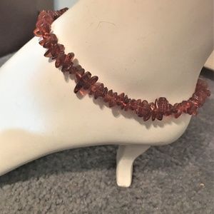 Amber Chip Adjustable Anklet #1341